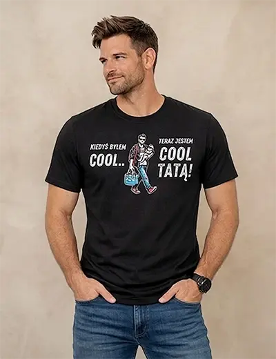 Męska biała polówka z nadrukiem BENSINI